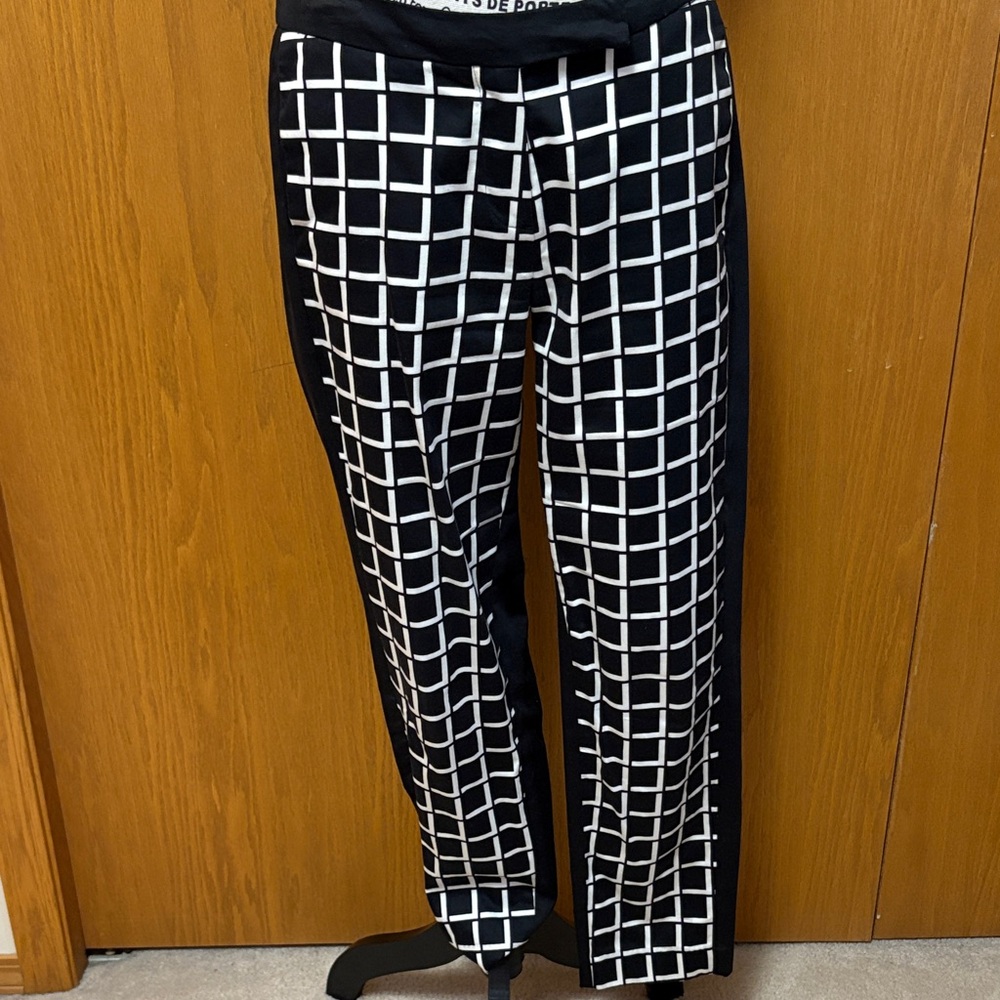 Cynthia Rowley Black and White Grid Pants